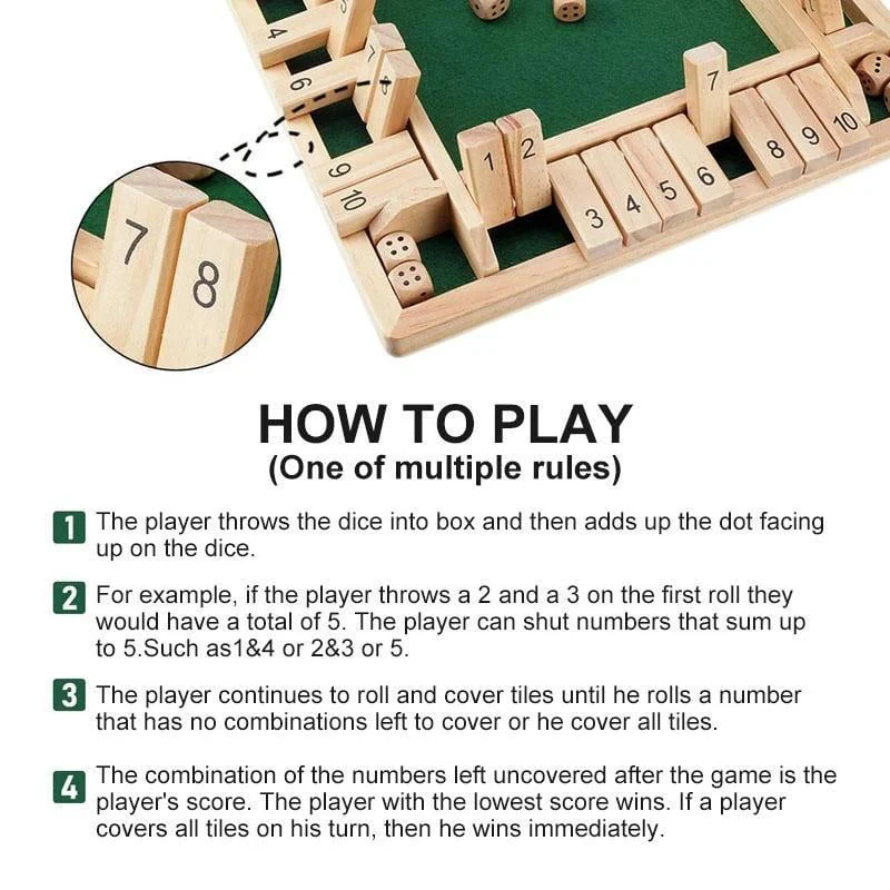 🎅Christmas Sale 70% OFF!!🎄🎁50K+ SOLD! Almost Gone✨SHUT THE BOX-WOODEN DICE BOARD GAME 2 - Image 8
