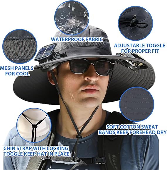 🎁LIMITED SPECIAL PRICE: £13.99!!☀2025 New Ultralight Solar Fan Sun Hat – Lighter Than a Baseball!⚾(Only 11oz) - Image 2