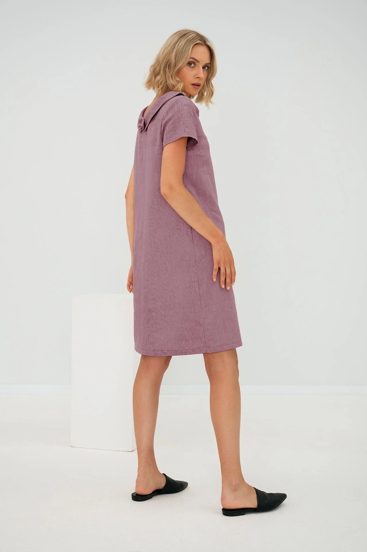 🌸LAST DAY SALE 50% OFF🌸Casual solid color cotton and linen mid-dress (BUY MORE SAVE MORE) - Image 3