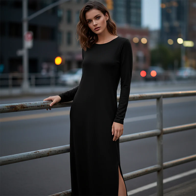 🆕 2026 New Trend 50% OFF💃Women's Loose Split Long Sleeve T-Shirt Dress | Effortless Daily Chic ✨ - Image 3