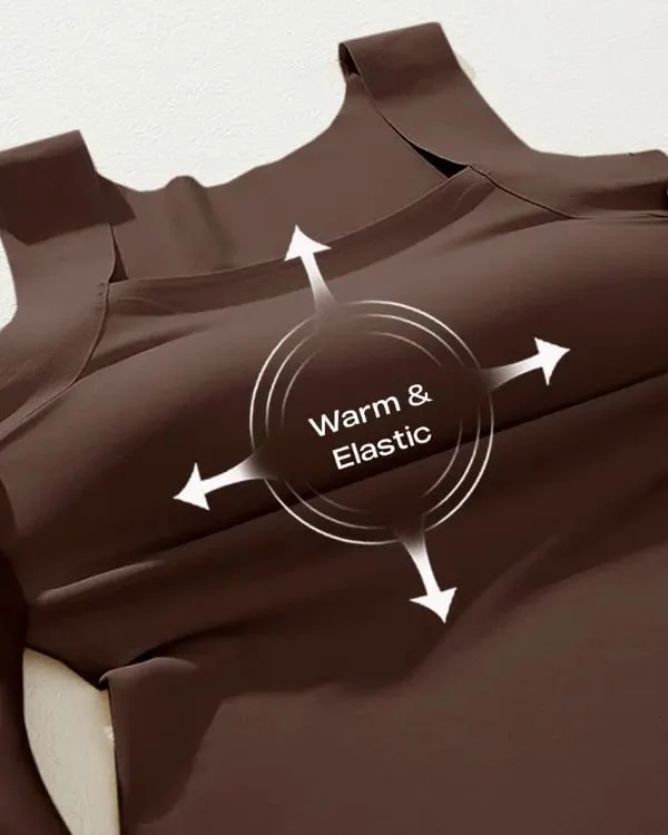 Women’s U Neck Thermal Tank Tops with Built-In Bra - Image 8
