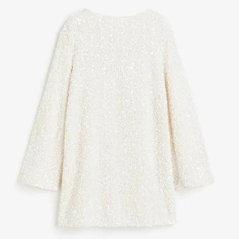 🎅CHRISTMAS SALE 50% OFF!!⏳50K+ SOLD! 🎁✨Long Sleeve Loose Sequined Tie-back Dress - Image 13