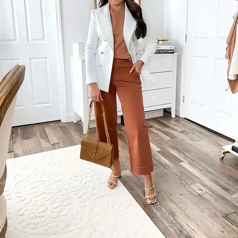 🔥2025 HOT SALE🥰Stretch Twill Cropped Wide Leg Pants - Image 19
