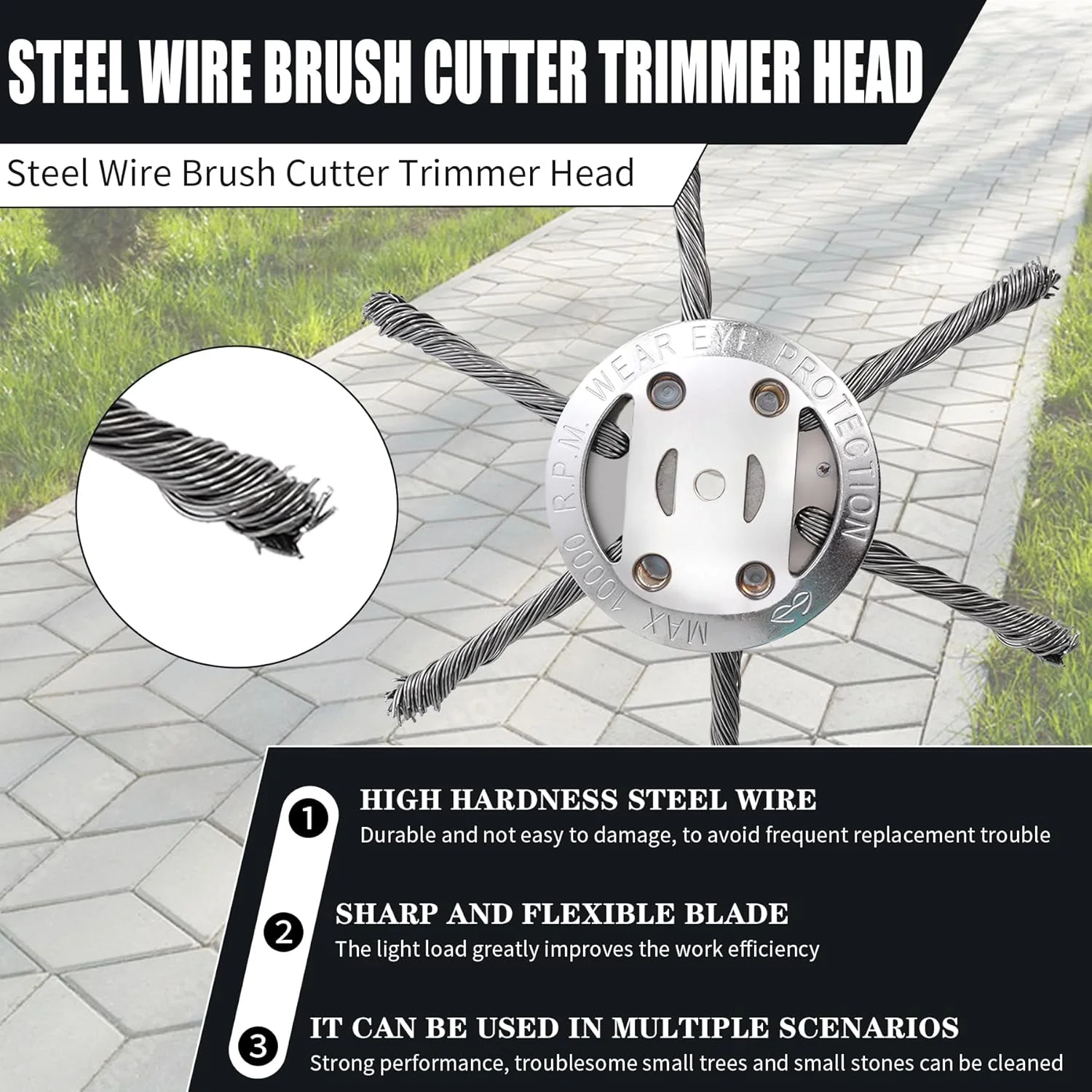 ✨Last Day Promotion 50% OFF✨6 inch Steel Wire Brush Cutter Trimmer Head - Image 2