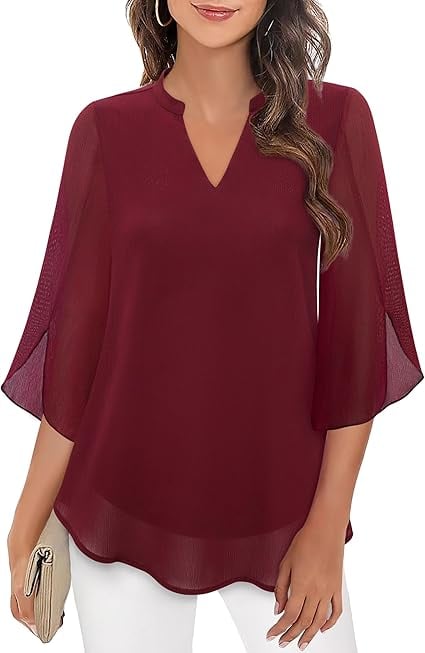 💖LAST DAY SALE 49% OFF💖V-neck chiffon shirt - Image 16