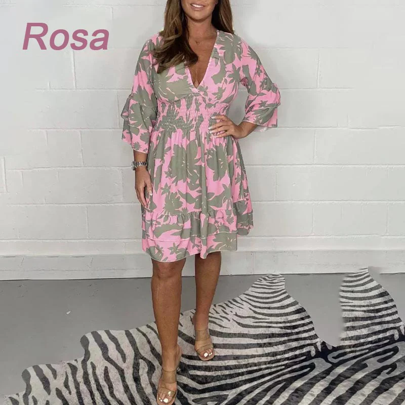 💥Limited time 49% off🔥New for 2024👗Women's Stylish Casual V-Neck Dress with Elastic Waist - Image 9
