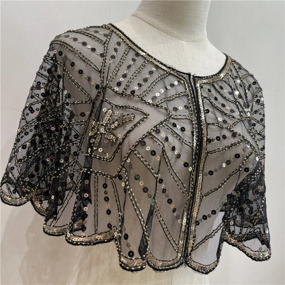 ⏳Time-limited Special⏰ Vintage Lace Beaded Shawl - Image 9