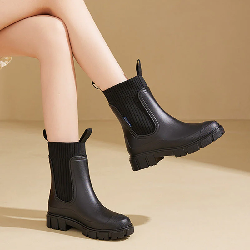 Waterproof Non-Slip Thick Sole Mid-Calf Boots - Image 4