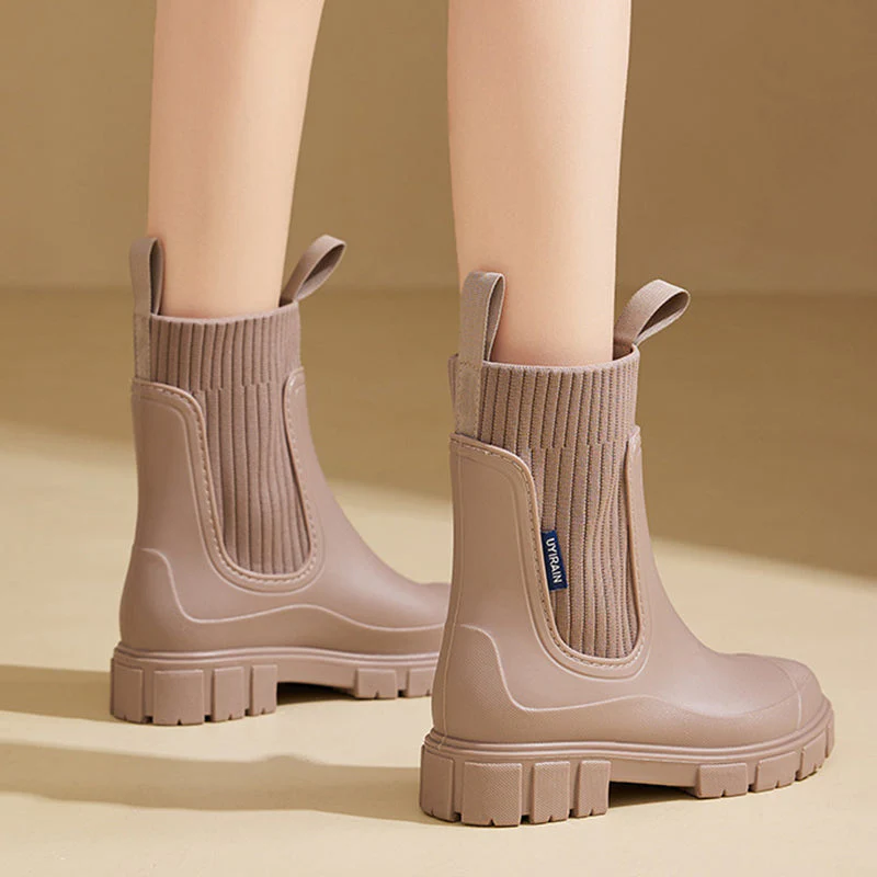 Waterproof Non-Slip Thick Sole Mid-Calf Boots - Image 7