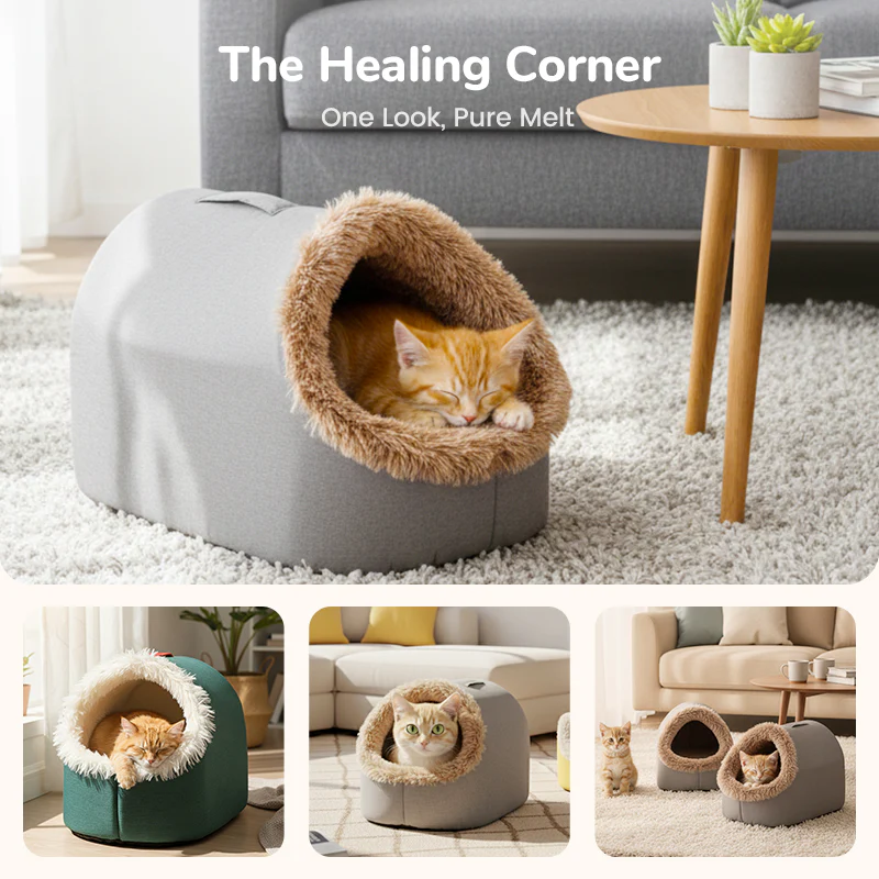 🎅BLACK FRIDAY SALE 50% OFF!!!🎄Winter Warm Pet Cave Bed✨ - Image 6