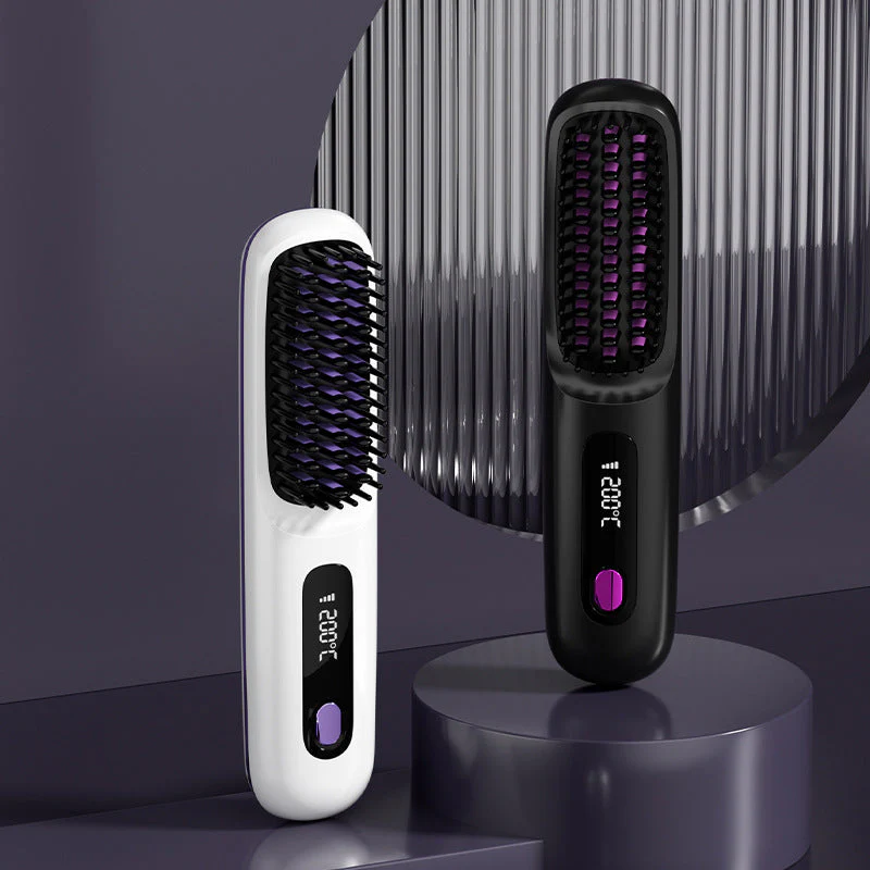 🏆2026 Hot Sale 50% OFF💁♀️Wireless Ceramic Heating Hair Straightening Hairbrush - Image 14