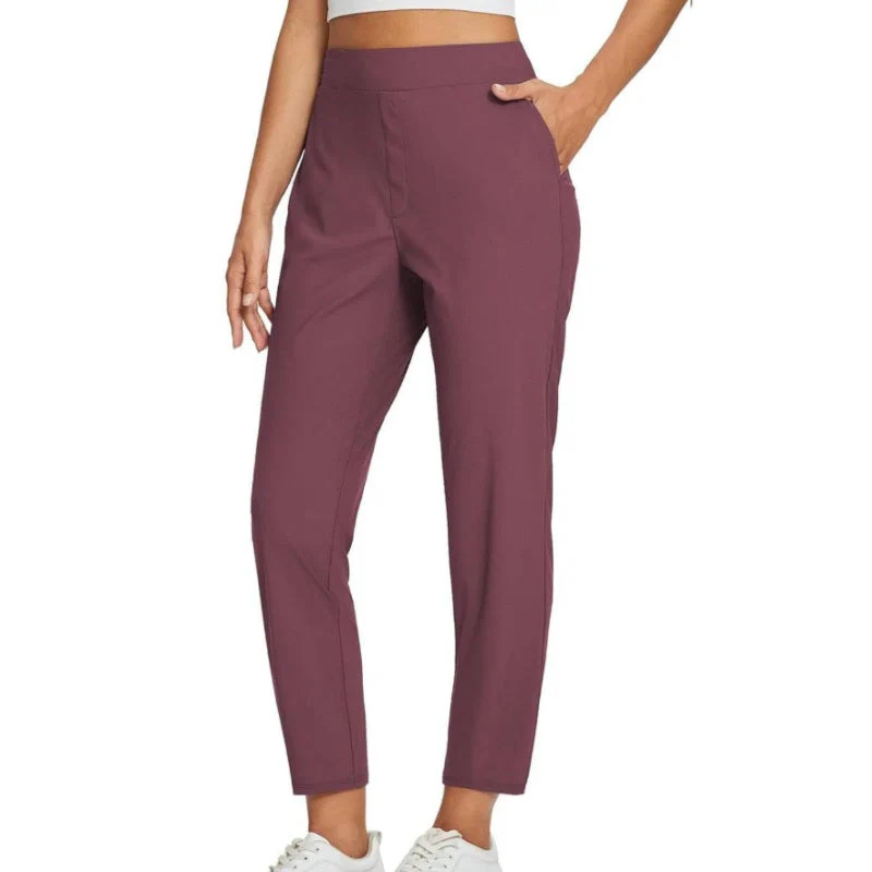 Women's High-Waisted Elastic Pants with Zipper Pockets - Image 4