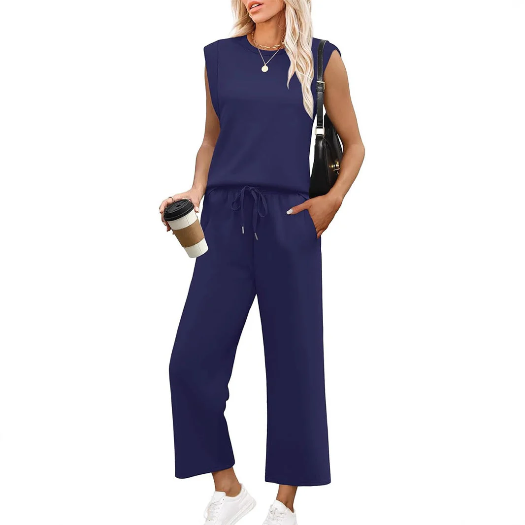 💕2025 Hot Sale 49% OFF🔥2025 New Women's Sleeveless Top & Wide-Leg Pants 2-Piece Set - Image 7