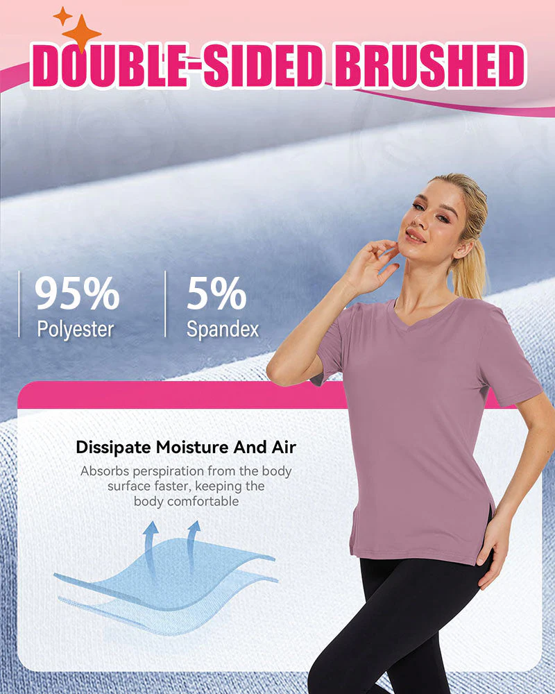 🔥Last Day - BUY 1 GET 3 PACKS!!🔥Womens 3 Pack T-Shirts Basic Short Sleeve V Neck Tops - Image 3