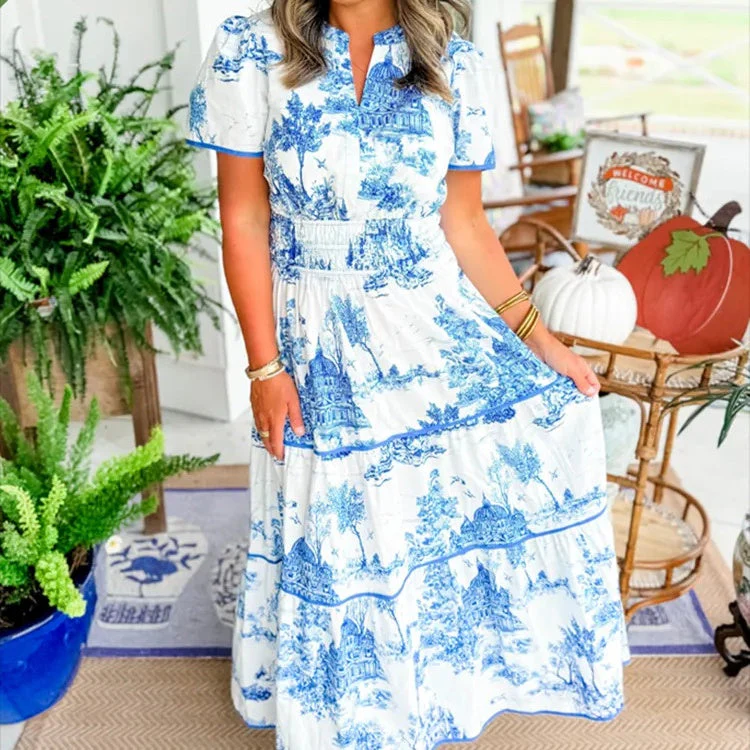 💖 Special Sale 50% OFF!🔥Last 3 Hours!!💝Women's Ethnic Style Floral Printed Dress - Image 3