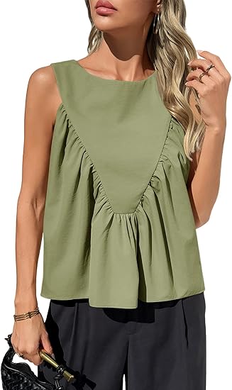 Womens Peplum Babydoll Tank Tops - Image 2
