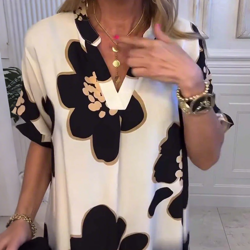 💖LAST DAY PROMOTION 50% OFF!!⏰Women's Printed Loose Deep V-Neck Dress - Image 6