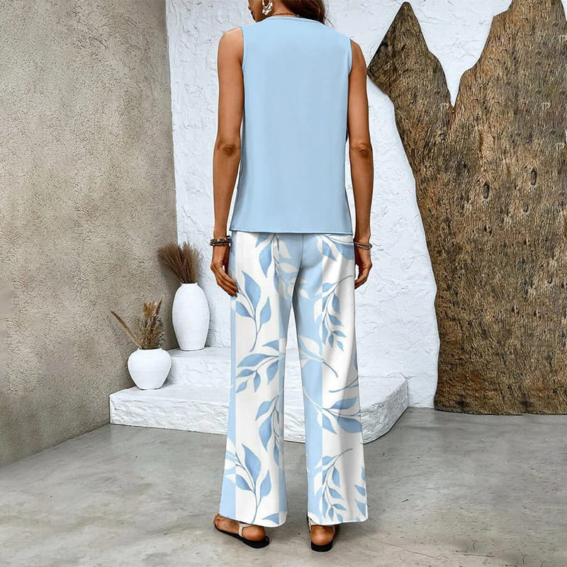 🔥Mother's Day Hot Sale 50% OFF🌺Women’s Trendy Print 2 Piece Outfits Sleeveless Top & Pants - Image 5