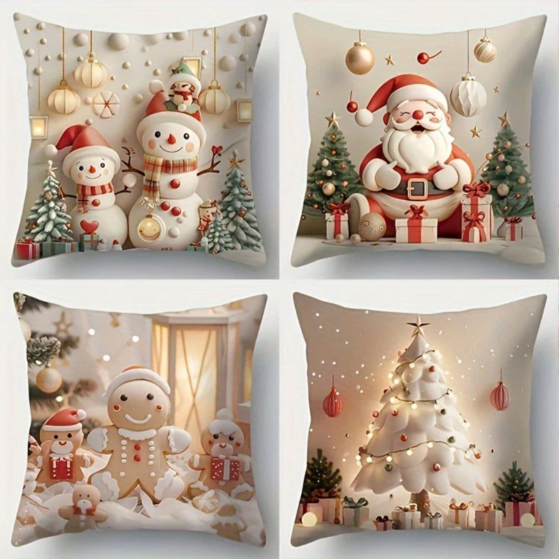 ⏰LAST DAY: £9.99 for 4PCS!!⚡50K+ SOLD!💕Christmas Themed Cushion Cover🎁 - Image 19