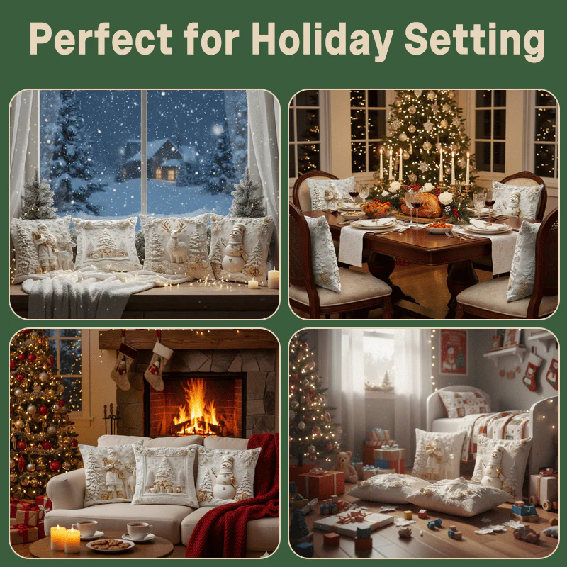 ⏰LAST DAY: £9.99 for 4PCS!!⚡50K+ SOLD!💕Christmas Themed Cushion Cover🎁 - Image 4