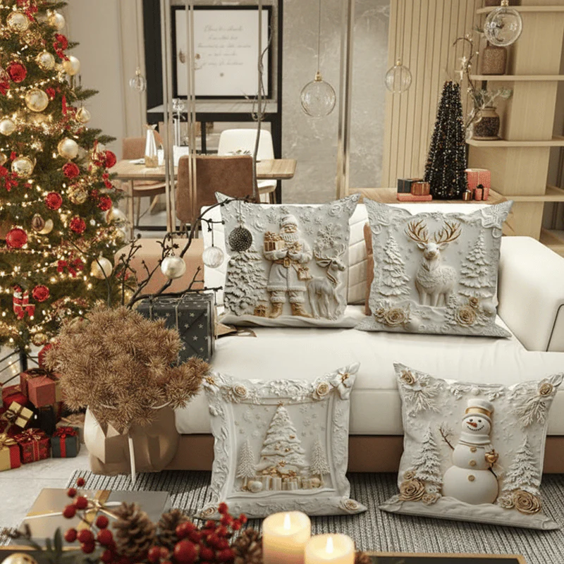 ⏰LAST DAY: £9.99 for 4PCS!!⚡50K+ SOLD!💕Christmas Themed Cushion Cover🎁 - Image 9